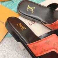 Louis Vuitton LV Unisex Oasis Mule Orange Monogram Grained Calf Leather Rubber (6)