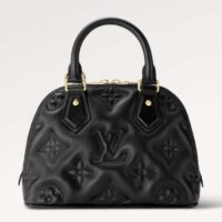 Louis Vuitton LV Women Alma BB Handbag Black Quilted Embroidered Smooth Calf Leather (2)