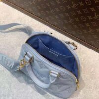 Louis Vuitton LV Women Alma BB Handbag Blue Quilted Embroidered Smooth Calf Leather (5)