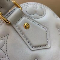 Louis Vuitton LV Women Alma BB Handbag Blue Quilted Embroidered Smooth Calf Leather (5)