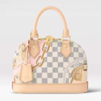 Louis Vuitton LV Women Alma BB Handbag Damier Azur Coated Canvas Cowhide Leather (10)