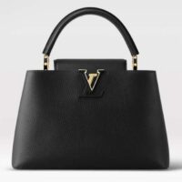 Louis Vuitton LV Women Capucines MM Handbag Black Taurillon Cowhide Leather (6)