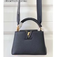 Louis Vuitton LV Women Capucines Mini Handbag Black Taurillon Cowhide Leather (10)