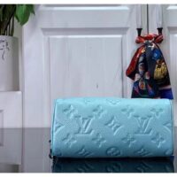 Louis Vuitton LV Women Nano Speedy Blue Monogram Empreinte Embossed Supple Grained Cowhide (5)