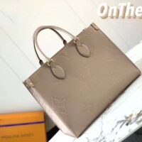 Louis Vuitton LV Women Onthego PM Tote Crème Beige Embossed Grained Cowhide Leather (4)