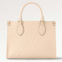 Louis Vuitton LV Women Onthego PM Tote Crème Beige Embossed Grained Cowhide Leather (4)