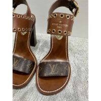 Louis Vuitton LV Women Sandal Cacao Brown Monogram Canvas Leather (2)