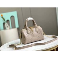 Louis Vuitton LV Women Speedy Bandoulière 20 Crème Beige Embossed Grained Cowhide Leather (11)