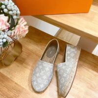 Louis Vuitton LV Women Starboard Flat Espadrille Beige Monogram Denim Rope Rubber (4)