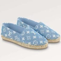 Louis Vuitton LV Women Starboard Flat Espadrille Blue Monogram Denim Rope Rubber (3)