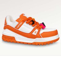 Louis Vuitton Unisex LV Trainer Maxi Sneaker Orange Mix of Materials Rubber (2)