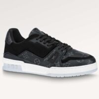 Louis Vuitton Unisex LV Trainer Sneaker Black Eclipse Monogram Canvas Rubber Flowers (2)