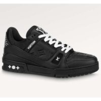 Louis Vuitton Unisex LV Trainer Sneaker Black Monogram-Embossed Grained Calf Leather (13)