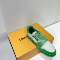 Louis Vuitton Unisex LV Trainer Sneaker Green Mini Monogram-Embossed Calf Monogram Leather (4)