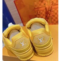 Louis Vuitton Unisex LV Trainer Sneaker Yellow Monogram-Embossed Grained Calf Leather (3)