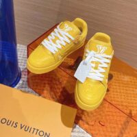 Louis Vuitton Unisex LV Trainer Sneaker Yellow Monogram-Embossed Grained Calf Leather (3)