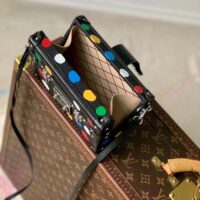 Louis Vuitton Unisex LV x YK Petite Malle Black Taurillon Bull Calf Leather 3D Painted Dots (1)