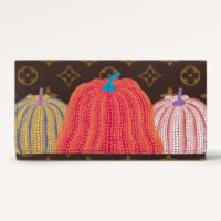 Louis Vuitton Unisex LV x YK Sarah Wallet Monogram Coated Canvas Pumpkin Print (4)