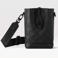 Louis Vuitton Unisex Noe Sling Black Calf Leather Textile Lining Drawstring Closure (2)