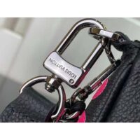 Louis Vuitton Women LV x YK Multi Pochette Accessoires Black Fuchsia Embossed Grained Monogram Empreinte Cowhide (9)