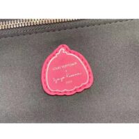 Louis Vuitton Women LV x YK Neverfull MM Black Fuchsia Embossed Grained Monogram Empreinte Cowhide (8)