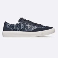 Dior Unisex Shoes B101 Sneaker Navy Blue CD Diamond Canvas Smooth Calfskin Nubuck (10)