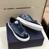 Dior Unisex Shoes B101 Sneaker Navy Blue CD Diamond Canvas Smooth Calfskin Nubuck (10)