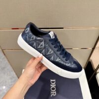 Dior Unisex Shoes B101 Sneaker Navy Blue CD Diamond Canvas Smooth Calfskin Nubuck (10)