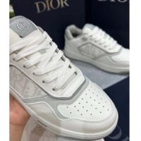 Dior Unisex Shoes CD B27 Low-Top Sneaker White Smooth Calfskin Oblique Galaxy Leather (4)