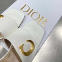 Dior Women CD C’est Dior Slide White Patent Calfskin Metal C D Initials (5)