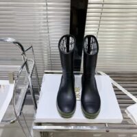 Dior Women CD Diorunion Rain Boot Black Khaki Two-Tone Rubber Dior Union Motif (1)