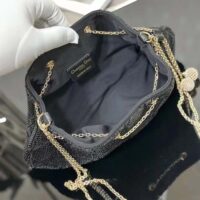 Dior Women CD Dream Bucket Bag Black Cannage Cotton Bead Embroidery (1)