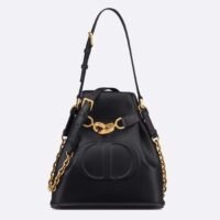 Dior Women CD Medium C’est Dior Bag Black CD-Embossed Calfskin (1)