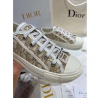 Dior Women Shoes CD Walk’N’Dior Platform Sneaker Gold-Tone Oblique Cotton Metallic Thread Embroidery (2)