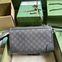 Gucci GG Unisex Ophidia GG Messenger Bag Grey Black GG Supreme Canvas (5)