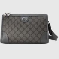 Gucci GG Unisex Ophidia GG Messenger Bag Grey Black GG Supreme Canvas (5)