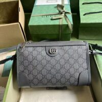 Gucci GG Unisex Ophidia GG Messenger Bag Grey Black GG Supreme Canvas (5)