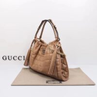 Gucci Unisex GG Deco Medium Tote Bag Rose Beige Quilted Leather Interlocking G (9)