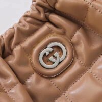 Gucci Unisex GG Deco Medium Tote Bag Rose Beige Quilted Leather Interlocking G (9)