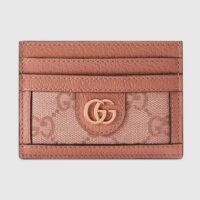 Gucci Unisex GG Ophidia Card Case Pink GG Canvas Double G Four Card Slots (3)