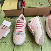 Gucci Unisex Screener Sneaker Pink GG Canvas Bi-Color Chunky Laces (11)