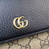 Gucci Women GG Marmont Leather Continental Wallet Beige Ebony GG Supreme Canvas (5)