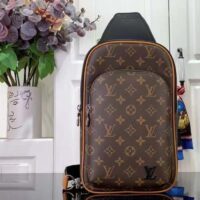 Louis Vuitton LV Unisex Avenue Slingbag NM Brown Monogram Macassar Coated Canvas (7)