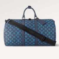 Louis Vuitton LV Unisex Keepall Bandoulière 50 Navy River Blue Calf Leather Cowhide (9)