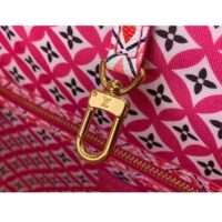 Louis Vuitton LV Unisex Neverfull MM Pink Monogram Coated Canvas Textile Lining (10)