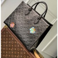 Louis Vuitton LV Women LV x YK OnTheGo MM Black Embossed Grained Monogram Cowhide Leather Flower (2)