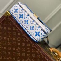 Louis Vuitton LV Women Pochette Métis MM Blue Monogram Coated Canvas (7)