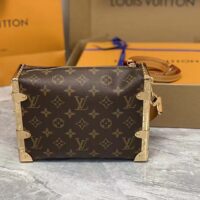 Louis Vuitton LV Women Side Trunk Monogram Coated Canvas Cowhide Leather (7)