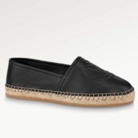 Louis Vuitton LV Women Starboard Flat Espadrille Black Lamb Leather Rubber (8)