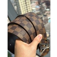 Louis Vuitton Unisex LV Initiales 40mm Reversible Belt Brown Damier Ebene Canvas (9)